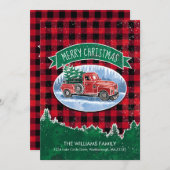 Vintager Lkw Frohe Weihnachtsreise Ankündigung (Vorne/Hinten)