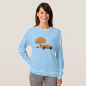 Vintager LKW gefüllt mit Herbstlauben T-Shirt (Vorne ganz)