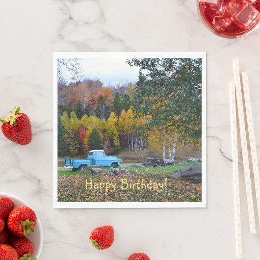 Vintager LKW Happy Birthday Serviette (Beispiel)