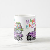 Vintager LKW Lila Gingham Happy Ostersonne Kaffeetasse (Mittel)