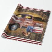 Vintager LKW-LKW-LKW-Hennenbauernhof Geschenkpapier (Ungerollt)