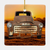 Vintager LKW-LKW-LKW Keramikornament (Rückseite)