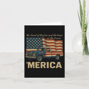Vintager LKW Merica American Flag USA 4. Karte