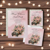 Vintager LKW mit Blume Hochzeit Save The Date