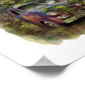 Vintager LKW mit Blume Poster (Ecke)