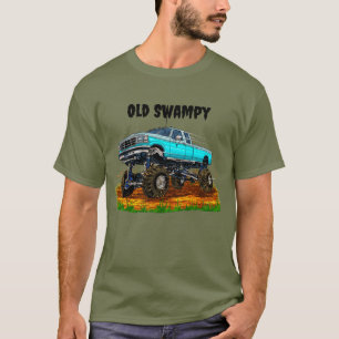 Vintager LKW mit großem Aufzug auf der Straße anpa T-Shirt