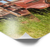 Vintager LKW mit Holzbett - Antiquitäten Fotodruck (Ecke)