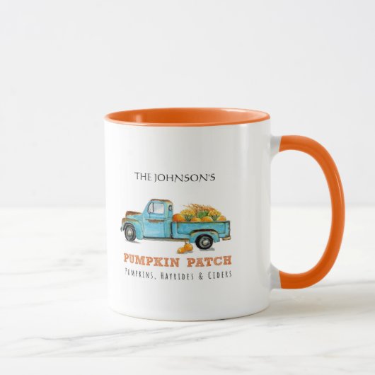 Vintager LKW mit Pumpkin Personalisiert Tasse (Rechts)