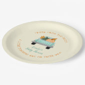 Vintager LKW mit Pumpkin Twins Fall Kinderdusche Pappteller (Schrägansicht)