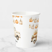 Vintager LKW mit Pumpkins-Brautparty Pappbecher (Links)