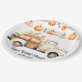 Vintager LKW mit Pumpkins-Brautparty Pappteller (Schrägansicht)