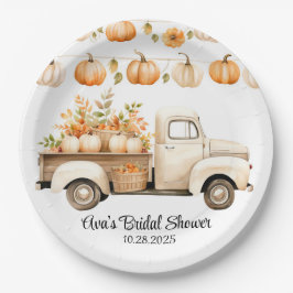 Vintager LKW mit Pumpkins-Brautparty Pappteller