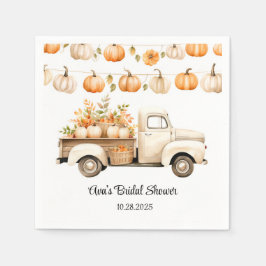 Vintager LKW mit Pumpkins-Brautparty Serviette