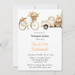 Vintager LKW mit Pumpkins Bridesmaier Luncheon Einladung