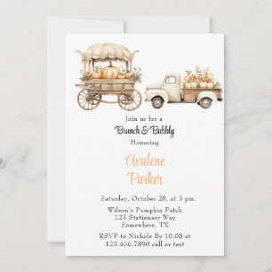Vintager LKW mit Pumpkins Brunch & Bubbly Einladung