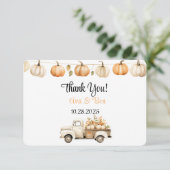 Vintager LKW mit Pumpkins Danke Karten (Stehend Vorderseite)