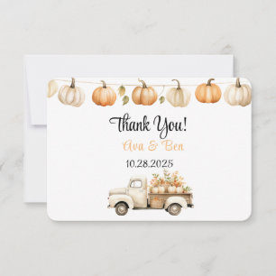 Vintager LKW mit Pumpkins Danke Karten