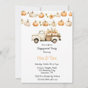 Vintager LKW mit Pumpkins Engagement Party Einladung