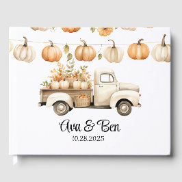 Vintager LKW mit Pumpkins Hochzeit Gästebuch