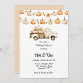 Vintager LKW mit Pumpkins Hochzeitsfeier Einladung (Vorne/Hinten)