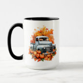 Vintager LKW mit Pumpkins und Herbstleaves Tasse (Links)