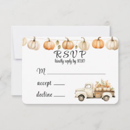 Vintager LKW mit Pumpkins Wedding RSVP Card fallen Save The Date