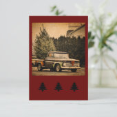 Vintager LKW mit Treppenhauskarte Karte (Stehend Vorderseite)