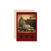 Vintager LKW mit Treppenhauskarte Karte (Vorderseite/Rückseite Beispiel)