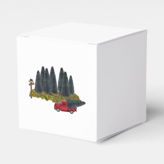 Vintager LKW mit Weihnachtsbaum Geschenkschachtel (Vorderseite)