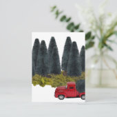 Vintager LKW mit Weihnachtsbaum Postkarte (Stehend Vorderseite)