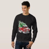Vintager LKW mit Weihnachtsbaum Sweatshirt (Vorne ganz)