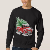 Vintager LKW mit Weihnachtsbaum Sweatshirt (Vorderseite)