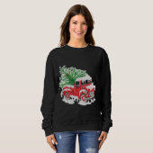 Vintager LKW mit Weihnachtsbaum Sweatshirt (Vorne ganz)