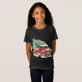 Vintager LKW mit Weihnachtsbaum T-Shirt (Vorne ganz)
