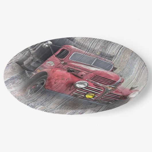 VINTAGER LKW PAPPTELLER (Schrägansicht)