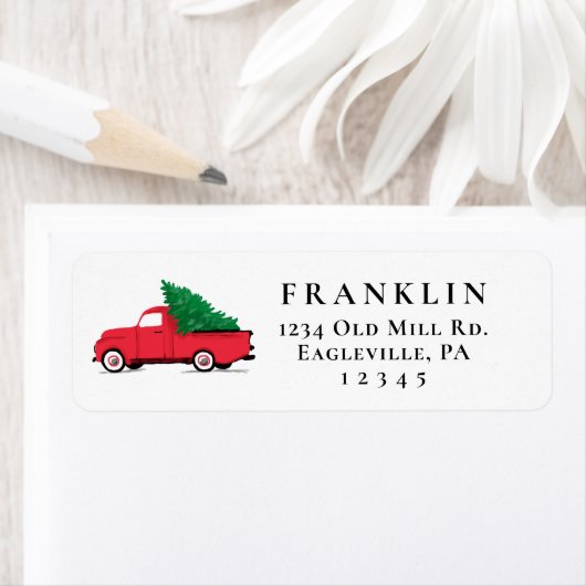 Vintager LKW Personalisierte Rücksendeadresse (Insitu)