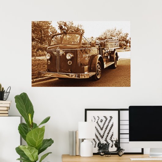 Vintager LKW Poster (Heimbüro)