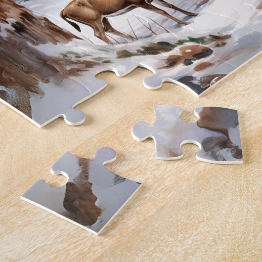 Vintager LKW-Puzzle im Winter Puzzle (Seite)
