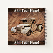 Vintager Lkw Rustic Wood Notebook Notizblock (Rückseite)