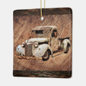 Vintager LKW Rustikale Keramik Keramikornament (Links)