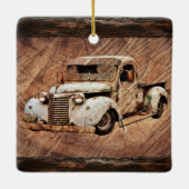 Vintager LKW Rustikale Keramik Keramikornament (Rückseite)