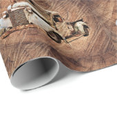 Vintager LKW Rustikales Holz Geschenkpapier (Rolleneckpunkt)