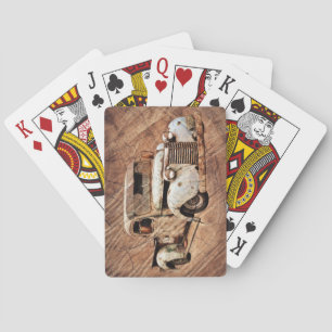 Vintager LKW Rustikales Holz Spielkarten
