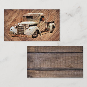 Vintager LKW Rustikalholz Visitenkarte