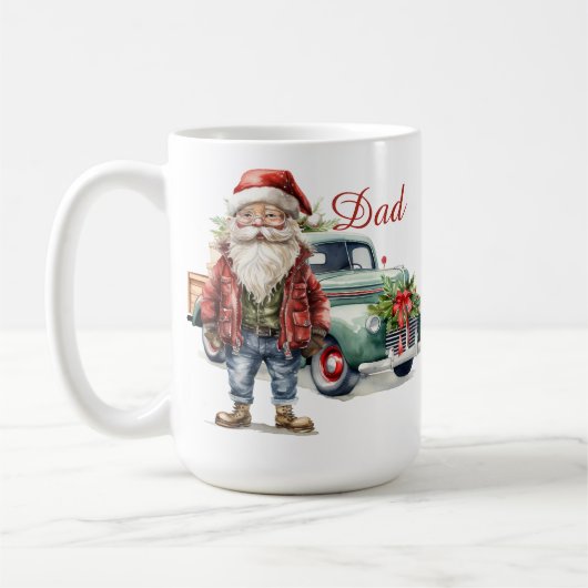 Vintager LKW Santa Festive Tasse (Links)