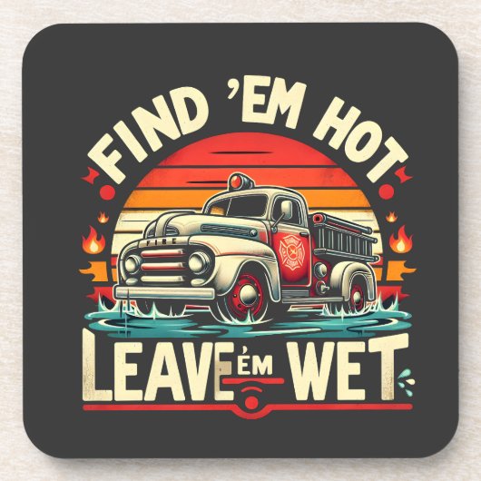 Vintager LKW-Sonnenuntergang Getränkeuntersetzer (Vorderseite)