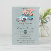 Vintager LKW Teddy Bear Babydusche Einladung (Stehend Vorderseite)