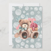 Vintager LKW Teddy Bear Babydusche Einladung (Rückseite)