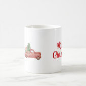 Vintager LKW und Campingweihnachtsfest Kaffeetasse (Mittel)