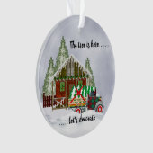 Vintager LKW und Weihnachtsbaum Ornament (Vorderseite)